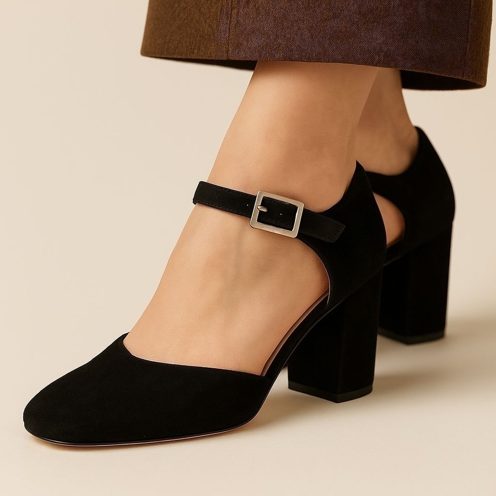 Yves Saint Laurent Vintage Suede Mary Jane Heels – Size 10